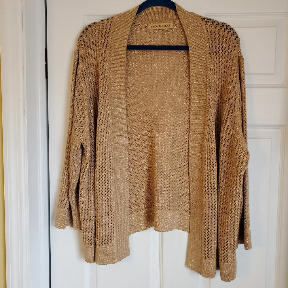 Nipon gold Lurex knit cardigan